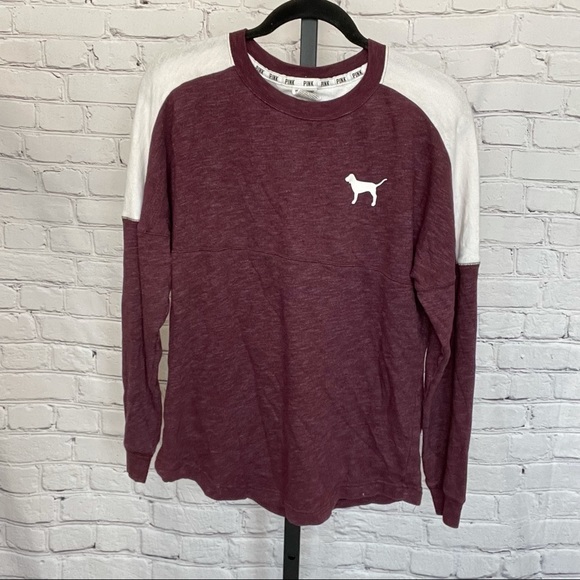 Victoria's Secret Pink Maroon and White Sweater - Picture 1 of 3